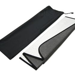 Front Car Windshield Sun Shade Compatible With 2016-2020 Honda Civic Sedan 4 Door | Custom Fit Visor Accordion Fold Style Sun Protector | Silver & Gre