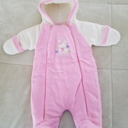 Baby Girl Pink Snow Suit- Size 3/6 Months 