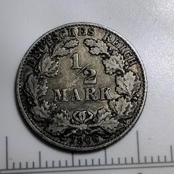 German Silver 1/2 Mark D Mint Mark 