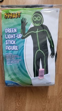 Green Light Up Stick Figure Costume 