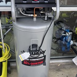 NEW HUSKY 27 gallon quiet air compressor 200$