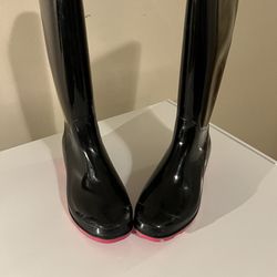 Rain boot Black/pink  Size8