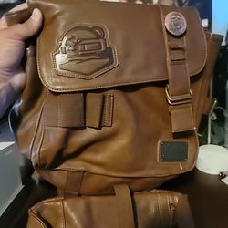 Star Wars Loungefly Rey Rebel Backpack Brown Faux Vegan  Leather Bag Rare