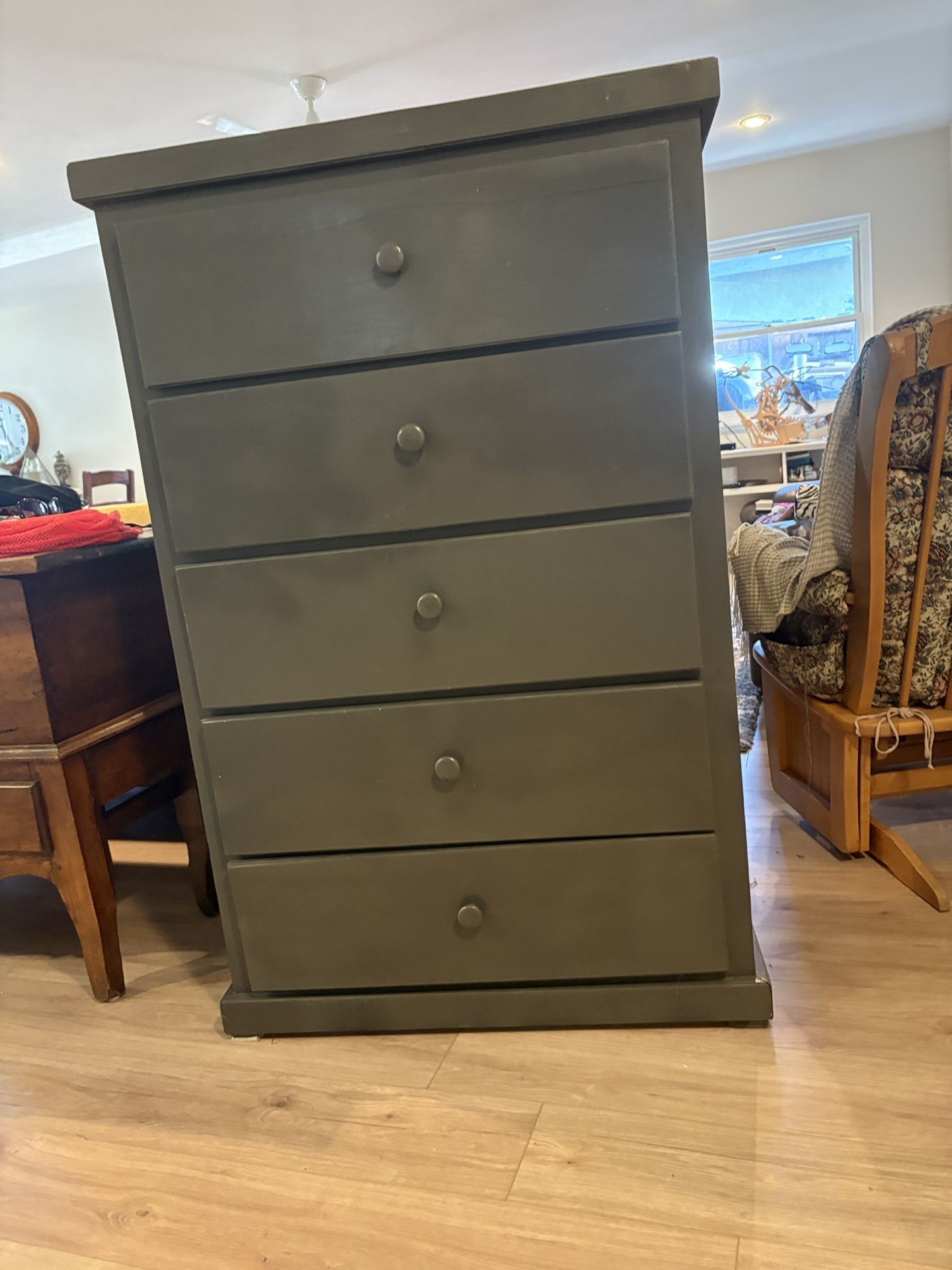 Solid wood, gray bedroom dresser