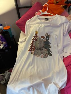 White Christmas Hippo Graphic T-Shirt