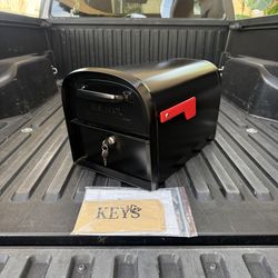 NEW Architectural Mailboxes Oasis 360 Black, Steel, Locking Parcel Mailbox w/2-Access Doors