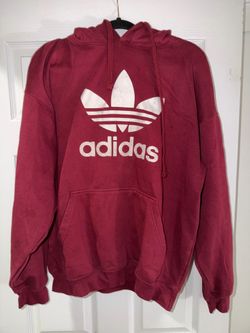 adidas men’s red fleece pullover hoodie XL logo
