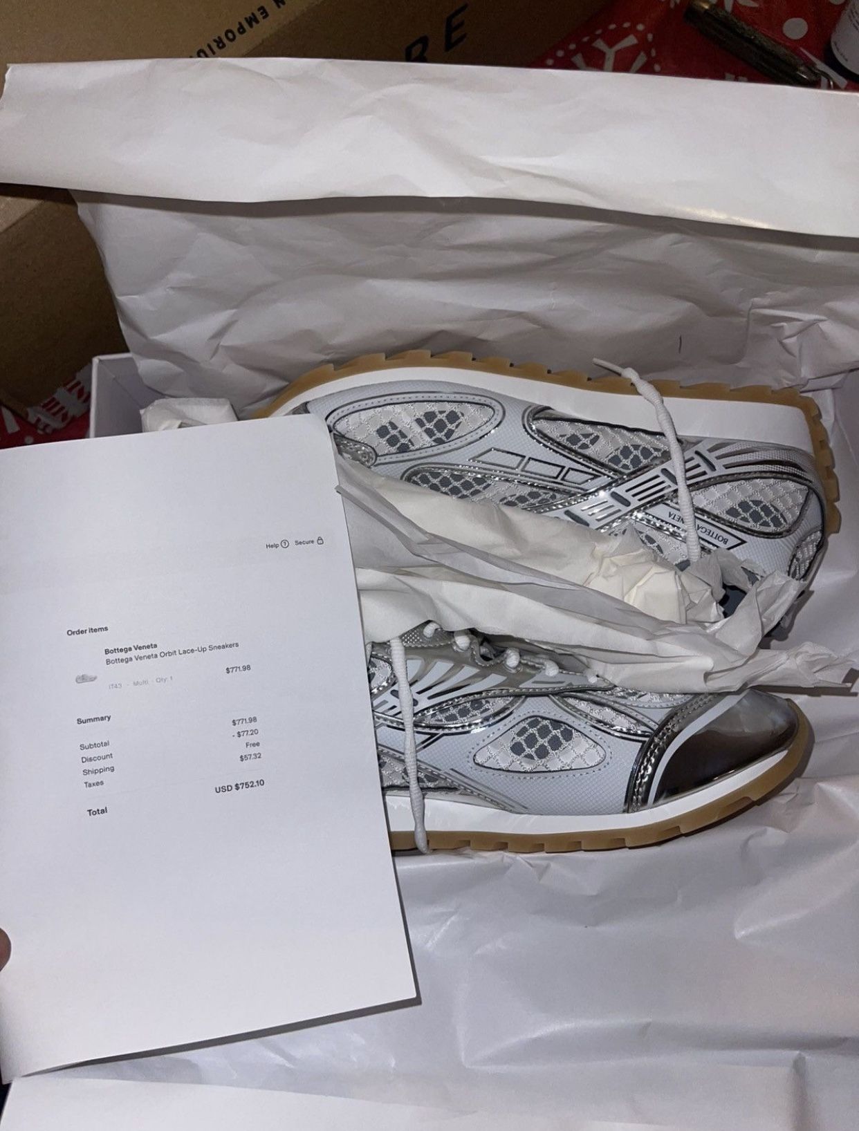 Bottega Venetta Orbit Silver Trainers (NO TRADES!)