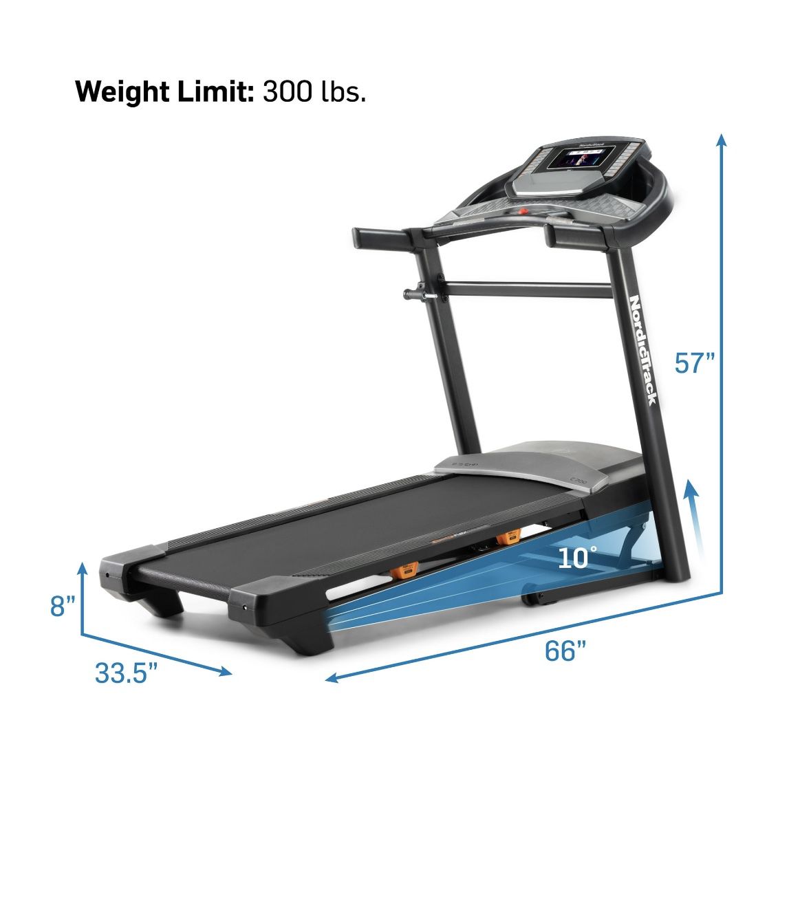 NordicTrack C 700 Folding Treadmill with 7” Interactive Touchscreen
