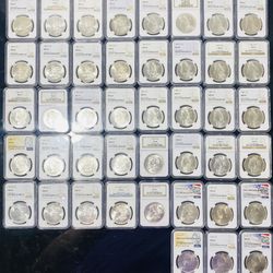 1878 to 1925 MORGAN & PEACE SILVER DOLLAR COINS (NGC-Graded), ALL MINT STATE