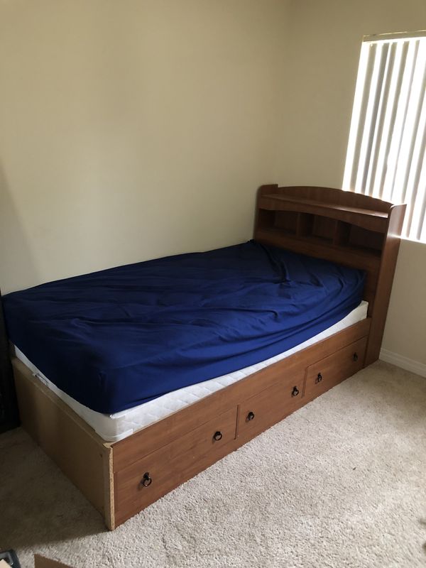 Twin bed frame with mattress MAKE OFFER MUST GO! for Sale in El Cajon