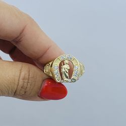 10k Gold Ring  San Judas St Jude in a horseshoe  Size 10.5 Anillo En Oro 