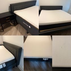 Nectar premium Copper Mattress + frame + Nightstand 