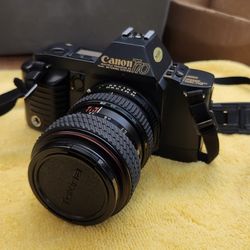 Canon T70,  Lenses, Documents, Flash And Case