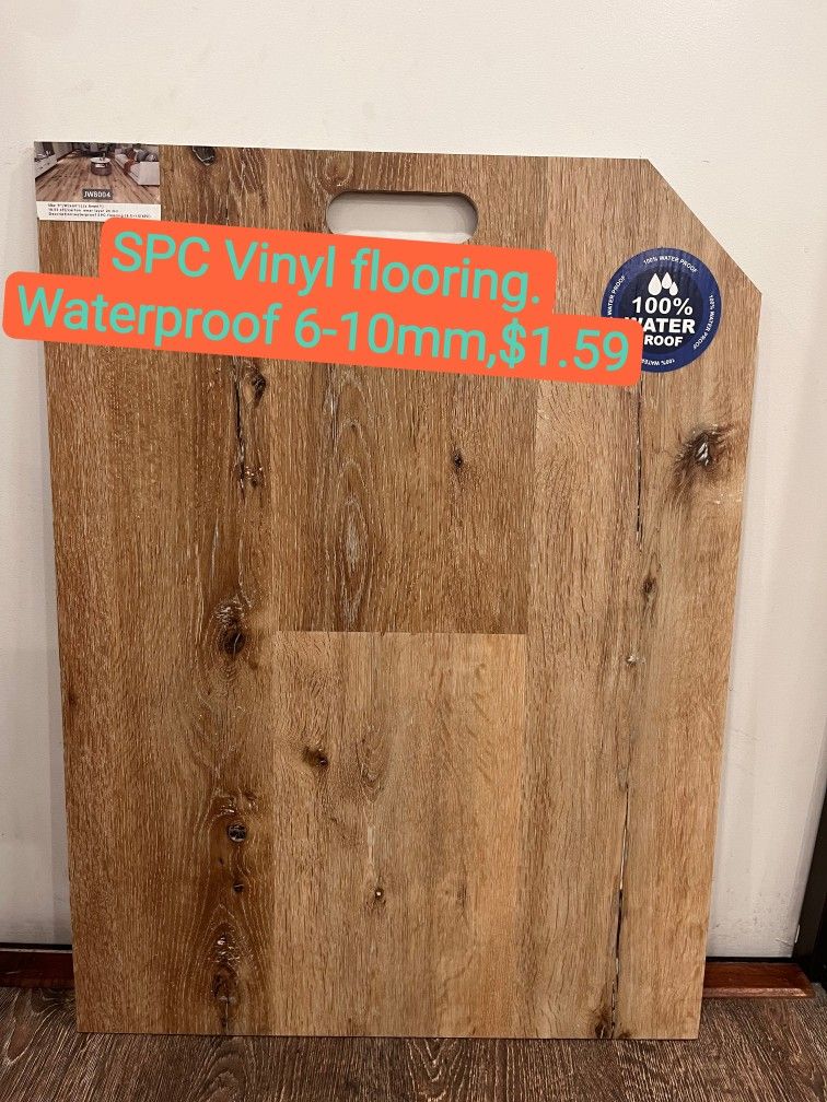 SPC Vinyl Flooring, Waterproof, 6 mm $1.59/sqft Autumn Specials