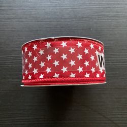 Place & Time Patriotic Ribbon Red & White Stars For 4th Of July