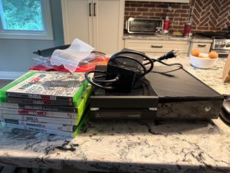 Xbox One Console with Games and Power Brick
