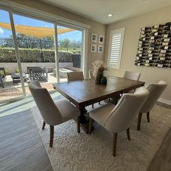 Dining Table & 6 Upholstered Chairs