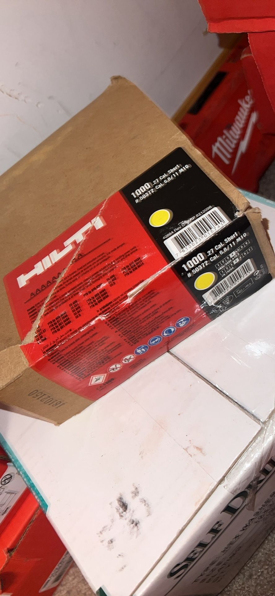 Hilti #50372 .27 Cal Yellow Cartridges – Box of 1,000 (New)