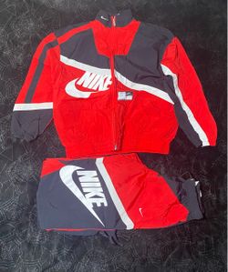 Nike Windbreaker Tracksuit Set Red Black size size