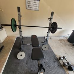 Olympic Weight Bench and Olympic Bar