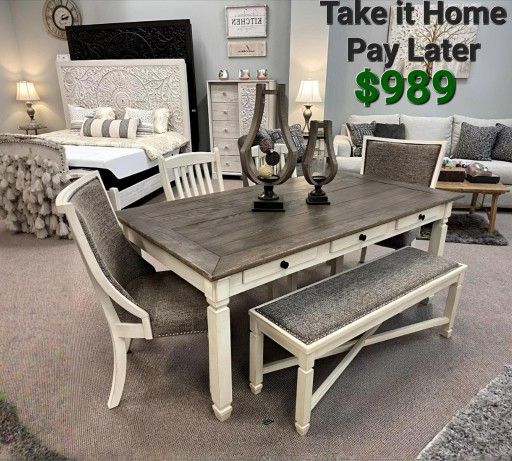 SPECIAL] Bolanburg Antique White-Oak Dining Room Set