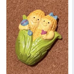 Vintage Baby Corn Magnet Fridge Magnet Boy & Girl Babies Collectible Corn Cob
