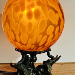 Art Deco Vintage Brass Elephant Small Globe Lamp $40 OBO