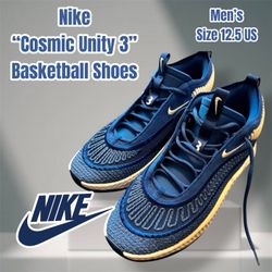 Nike Men’s “Cosmic Unity 3” Basketball Shoes, Size 12.5 (Blue/White)