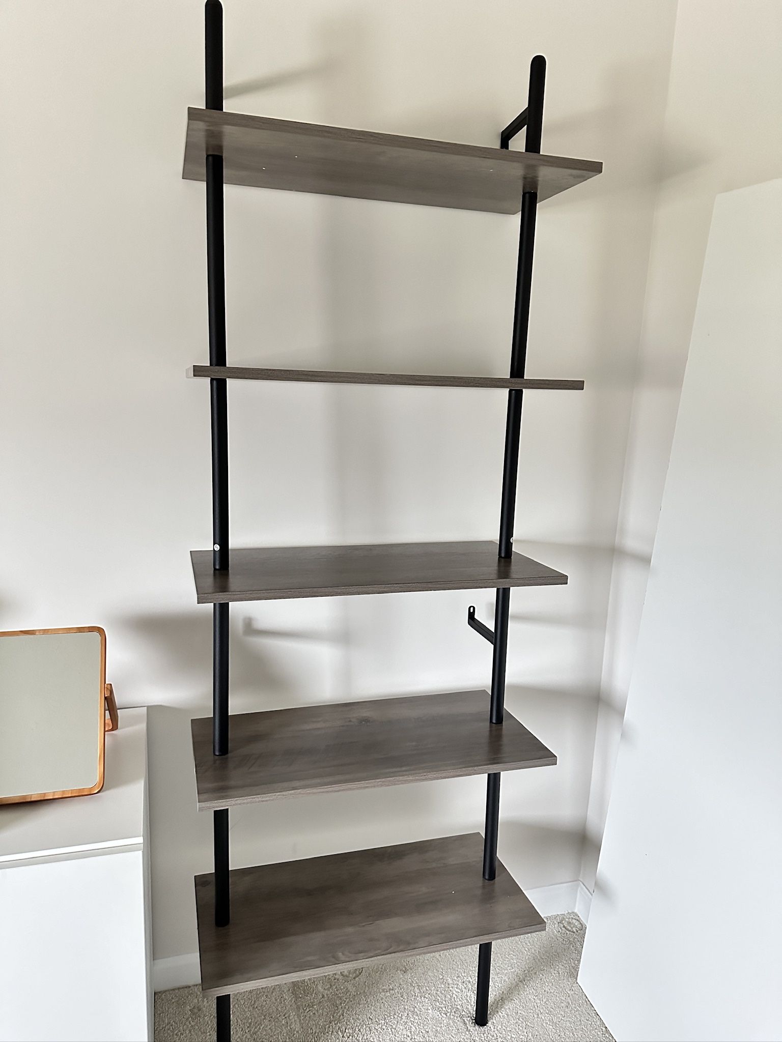 5-Tier Industrial Ladder Shelf Rustic Wall Mounted Metal Frame