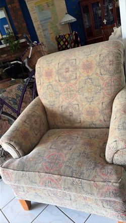 Vintage Floral Fabric Armchair