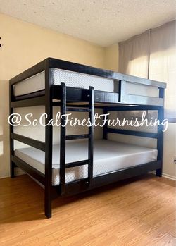 Full full bunk bed and mattress