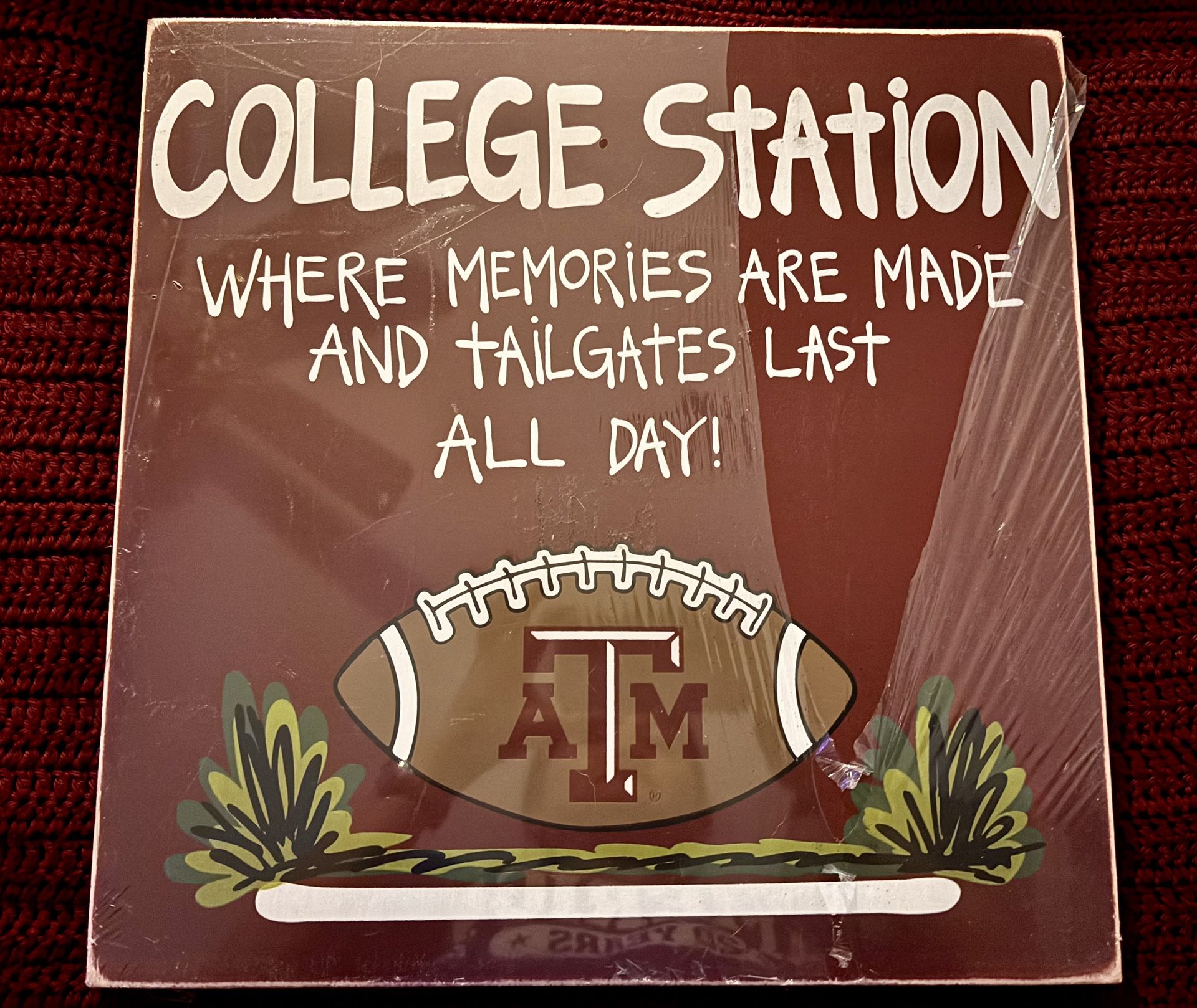 New Wood Aggie Football Decor