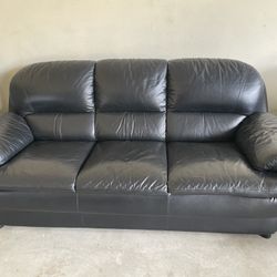 Black Faux Leather couch 2 Seat And 3 Seat