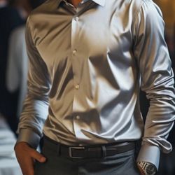 Men’s Silver Dress Shirt 