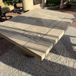 Patio Table Travertine Top 42x50