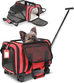 Pet Carrier with Wheels Airline Approved Ideal Pets Carrier
