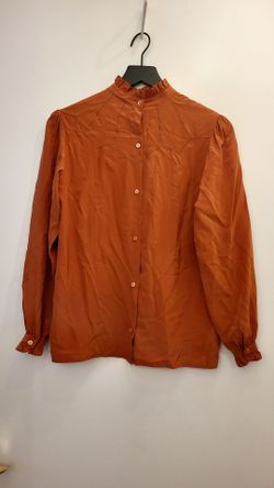 Brown button up blouse, size 4/small