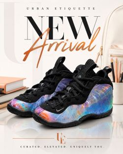 Nike Air Foamposite One Unisex Kids Mid Top Lace-Up Basketball Galaxy 13c