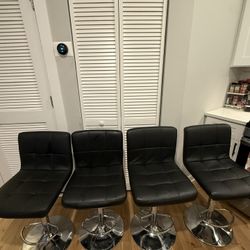 Black Leather Bar Stools