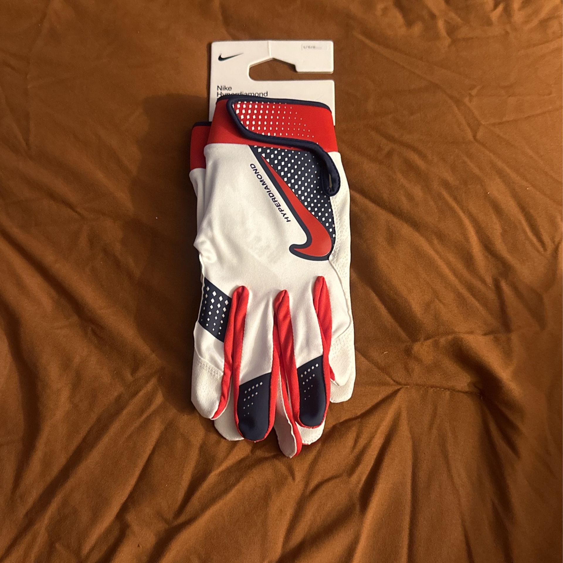 Nike Hyperdiamond Softball/Baseball Batting Gloves Size Large Navy White NEW