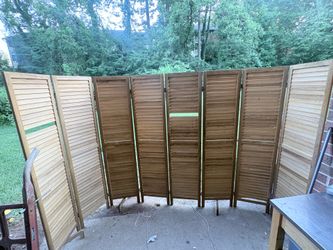 8 Panel Wood Privacy Screen Room Divider