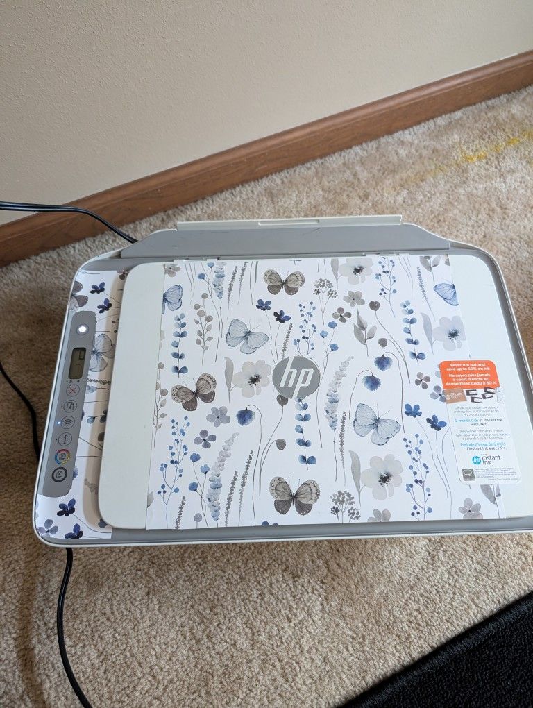 Hp Smart Printer With Floral design/ With New Ink