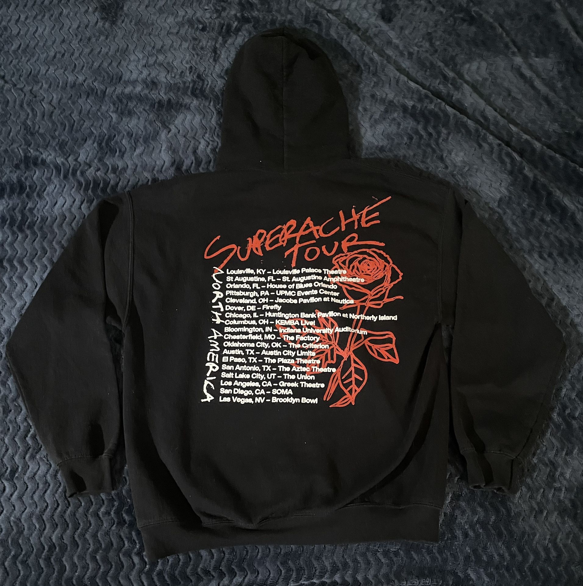 Conan Gray Superache Concert Tour Hoody Sweatshirt Black Mens Large