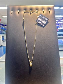 18k gold ball necklace w/ GG pendant