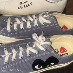 Saint Laurent Court Classic &  Comme des Garçons PLAY x Chuck 70 Low 'Steel Gray' BUNDLE