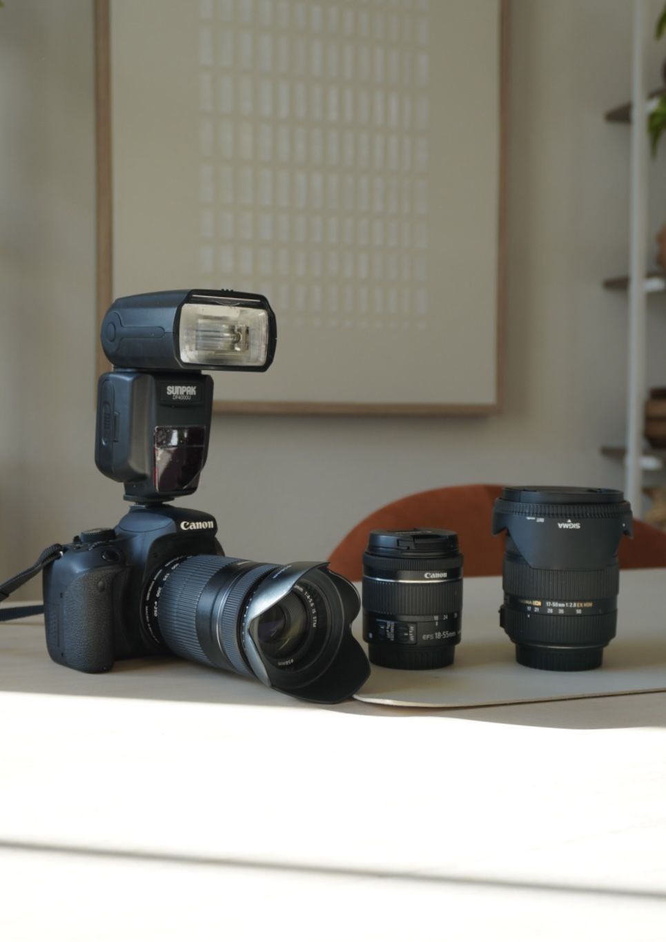 Canon EOS Rebel T7i + Sigma DC - 3 Lens & Flash Bundle!!!