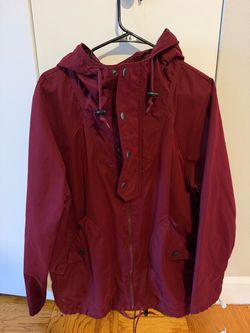 Banana Republic Burgundy Hooded Anorak Rain Jacket