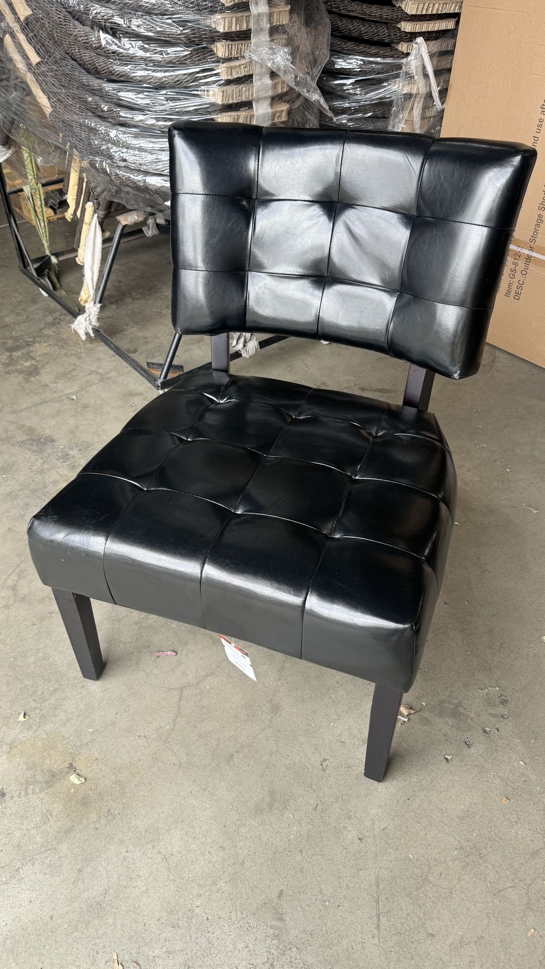 Leather Tufted Accent Chair With Oversized Seating Brown