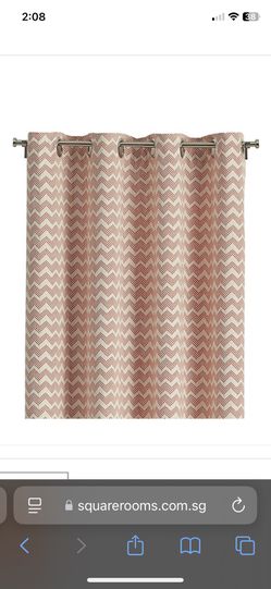 2 Orange Chevron Curtain panels - Crate & Barrel